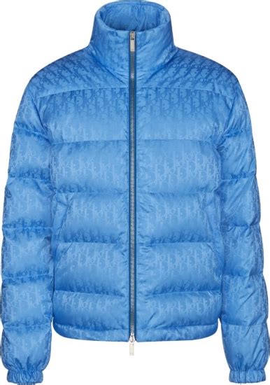 dior light blue oblique puffer jacket|Dior puffer jacket women's.